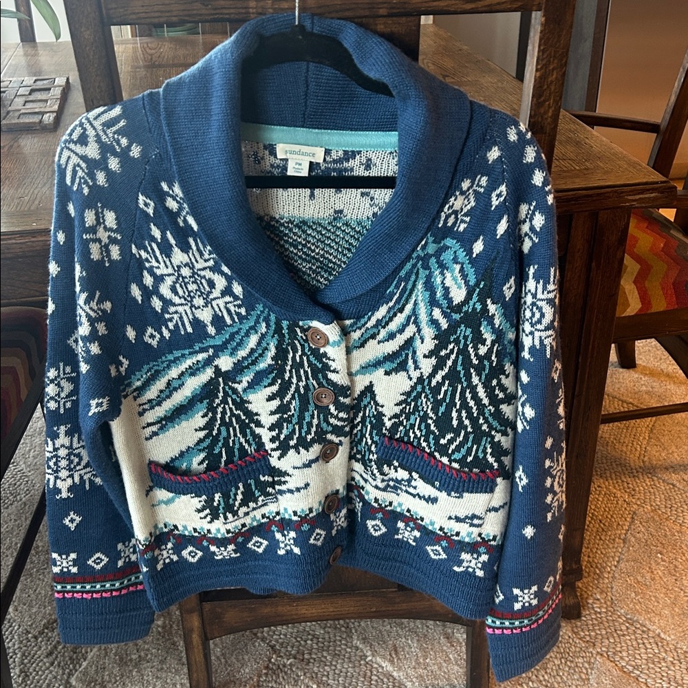 Sundance winter Snowflake Cardigan never worn PM
